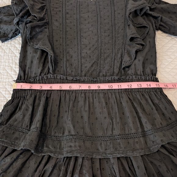 LoveShackFancy Black Ruffled Mini Dress - Picture 5 of 11